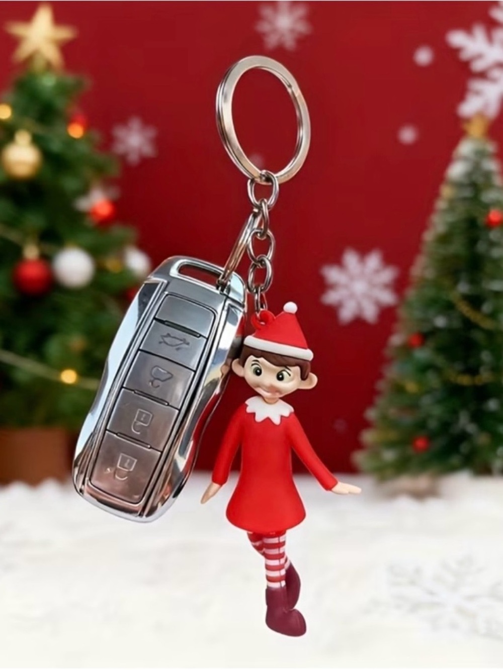 Girl Elf Keychain Bag Charm - Red